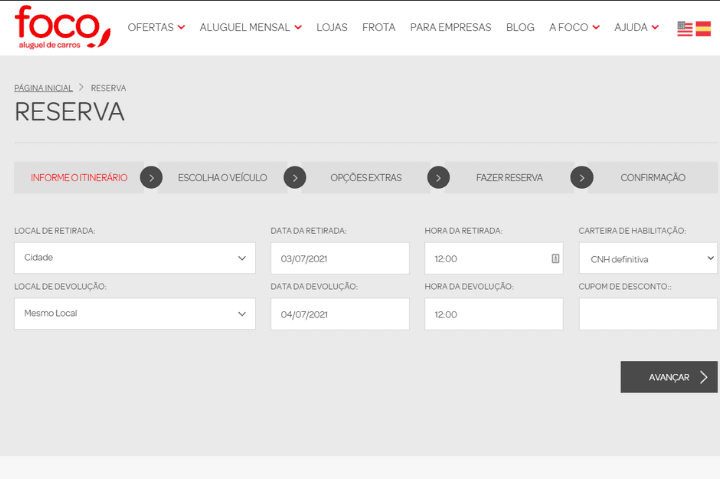reserva online foco